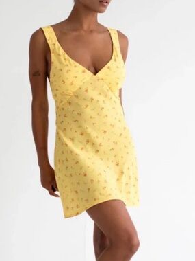 Rumored Yellow Floral Mini Dress